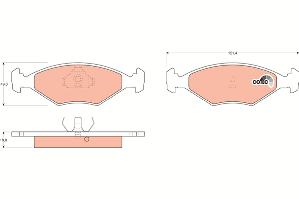 Brake Pad Set, disc brake - GDB958 TRW