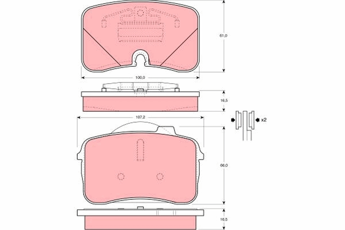 Brake Pad Set, disc brake - GDB961 TRW