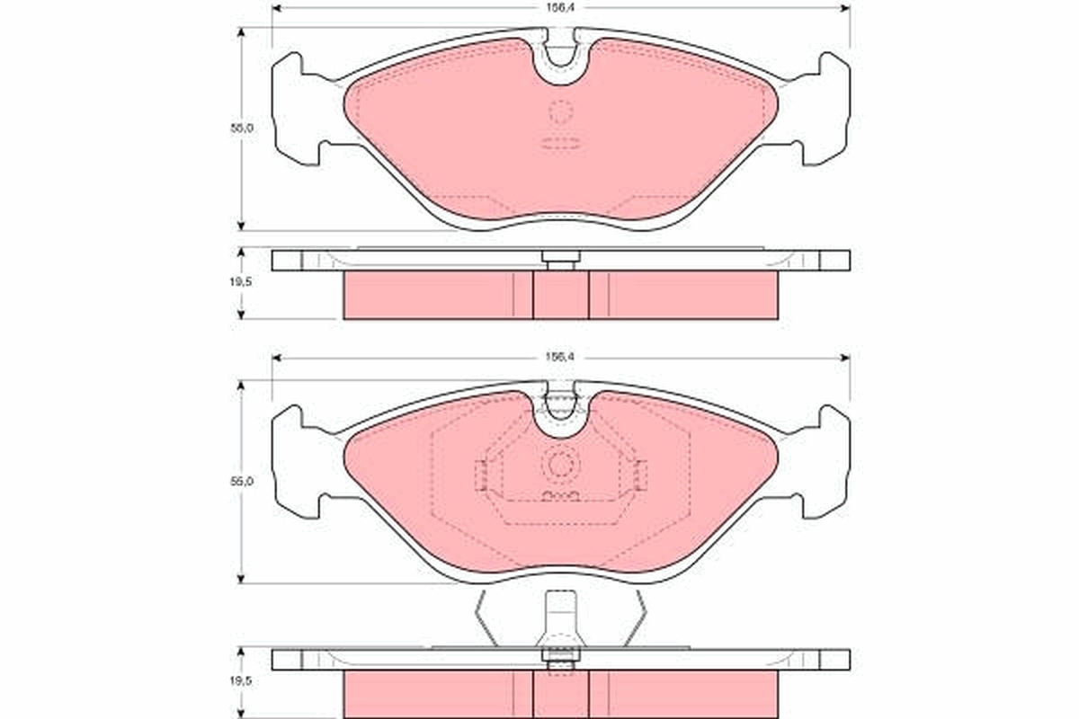 Brake Pad Set, disc brake - GDB969 TRW