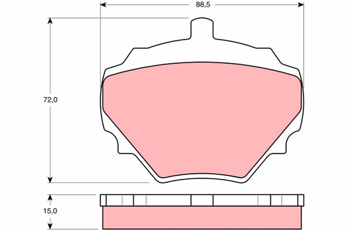 Brake Pad Set, disc brake - GDB974 TRW