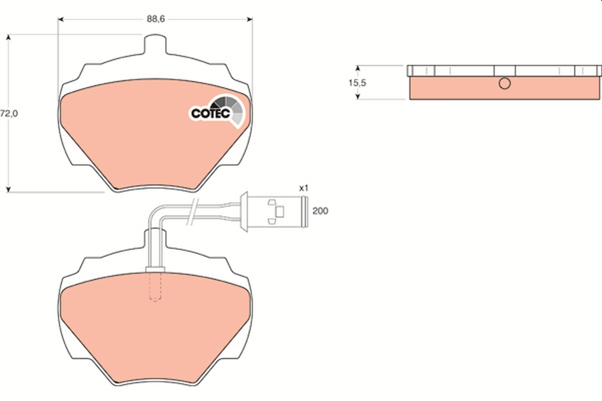 Brake Pad Set, disc brake - GDB976 TRW