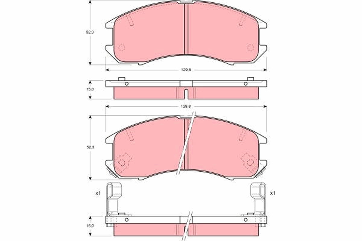 Brake Pad Set, disc brake - GDB981 TRW