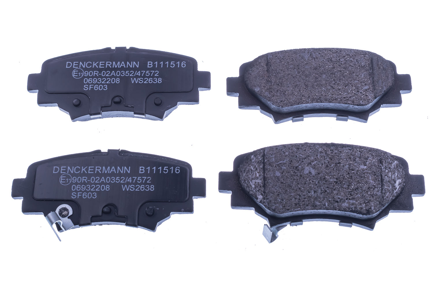 Brake Pad Set, disc brake - B111516 DENCKERMANN