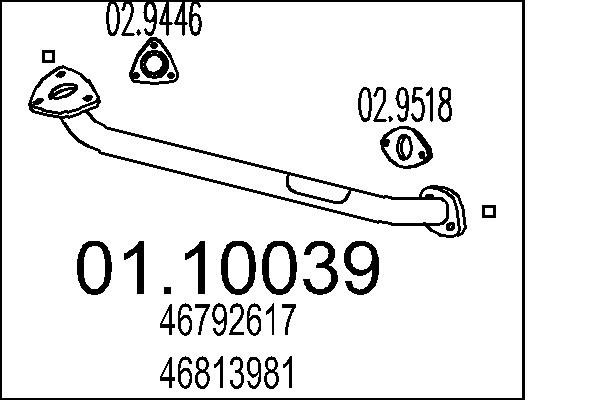 Tubo gas scarico - 01.10039 MTS