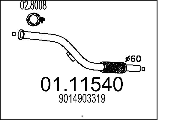 Exhaust Pipe - 01.11540 MTS