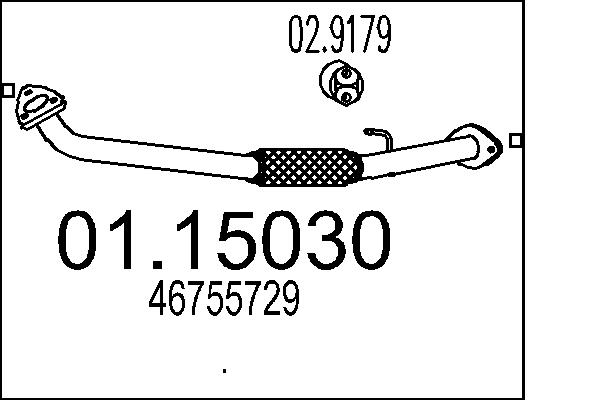 Tubo gas scarico - 01.15030 MTS