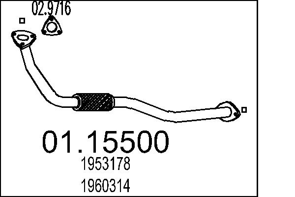 Exhaust Pipe - 01.15500 MTS