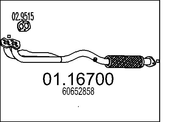 Tubo gas scarico - 01.16700 MTS