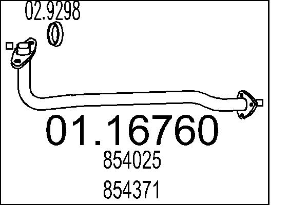 Tubo gas scarico - 01.16760 MTS