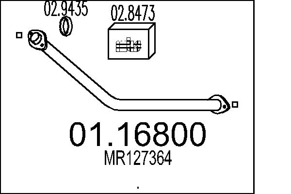 Tubo gas scarico - 01.16800 MTS