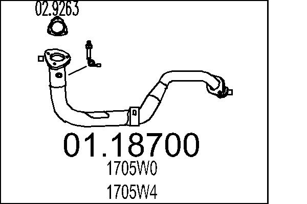 Tubo gas scarico - 01.18700 MTS