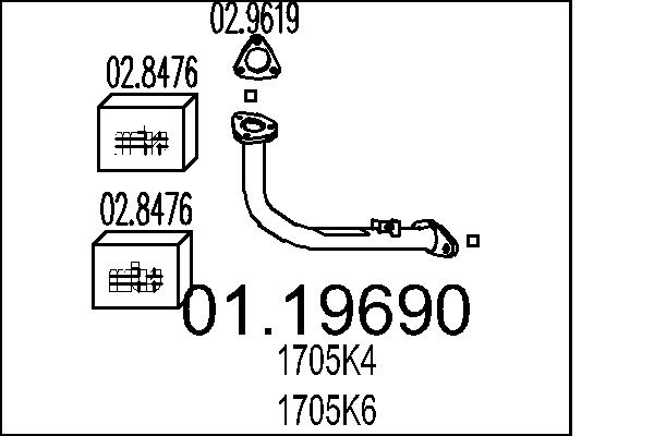 Tubo gas scarico - 01.19690 MTS