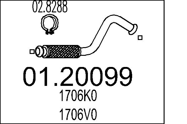 Tubo gas scarico - 01.20099 MTS