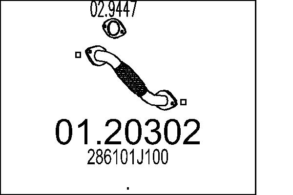 Tubo gas scarico - 01.20302 MTS