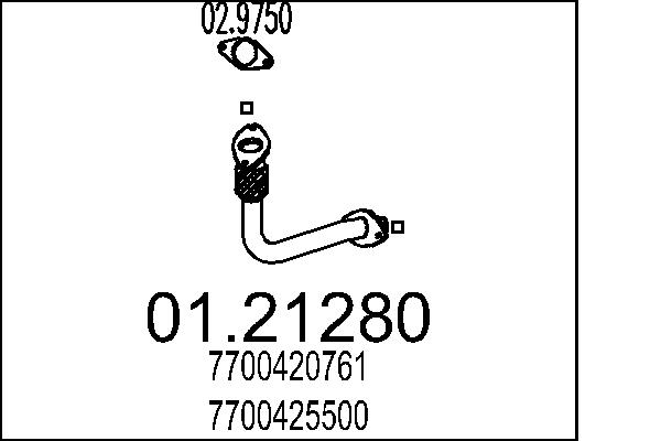 Tubo gas scarico - 01.21280 MTS