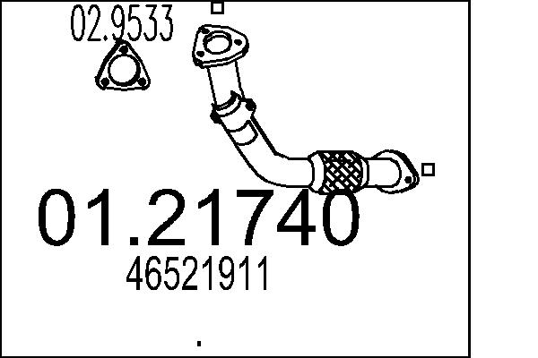 Tubo gas scarico - 01.21740 MTS
