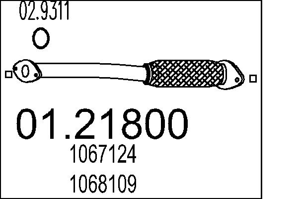 Tubo gas scarico - 01.21800 MTS