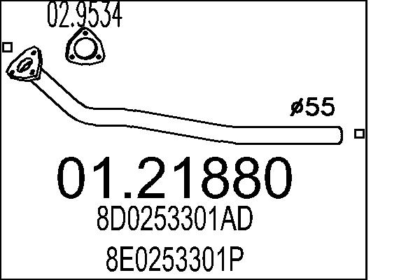 Tubo gas scarico - 01.21880 MTS