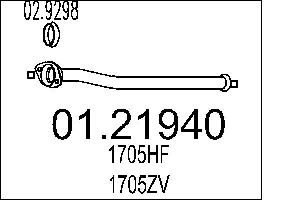 Tubo gas scarico - 01.21940 MTS