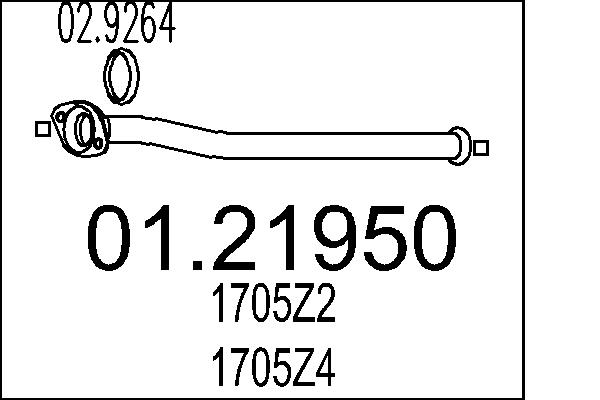 Tubo gas scarico - 01.21950 MTS
