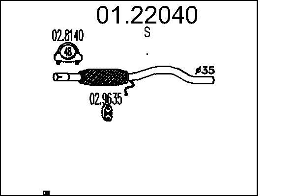 Exhaust Pipe - 01.22040 MTS