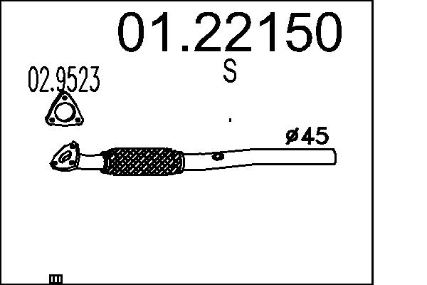 Tubo gas scarico - 01.22150 MTS