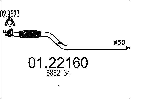 Exhaust Pipe - 01.22160 MTS