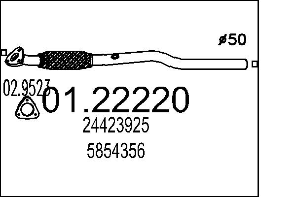 Exhaust Pipe - 01.22220 MTS