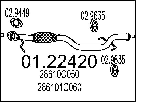 Exhaust Pipe - 01.22420 MTS