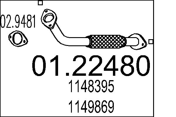 Tubo gas scarico - 01.22480 MTS
