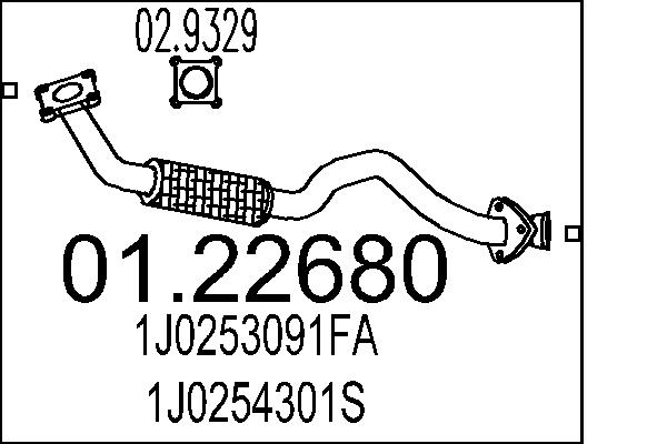 Tubo gas scarico - 01.22680 MTS