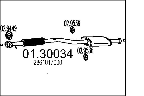 Front Silencer - 01.30034 MTS