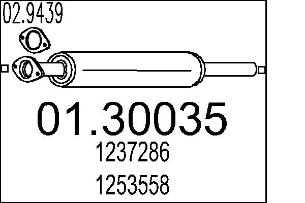 Front Silencer - 01.30035 MTS