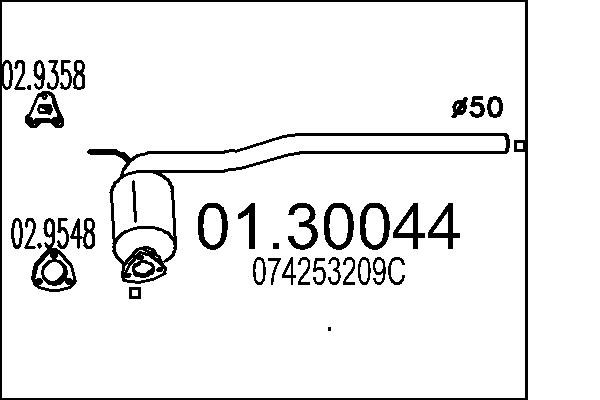 Front Silencer - 01.30044 MTS