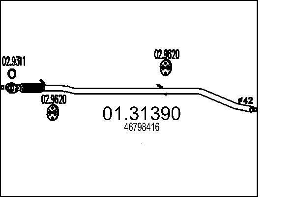 Silenziatore anteriore - 01.31390 MTS