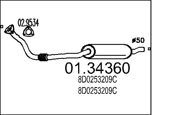 Front Silencer - 01.34360 MTS