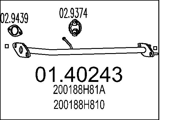 Tubo gas scarico - 01.40243 MTS