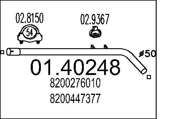 Tubo gas scarico - 01.40248 MTS