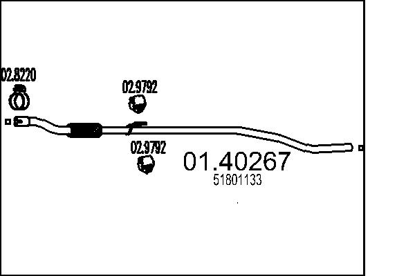 Труба выхлопного газа - 01.40267 MTS