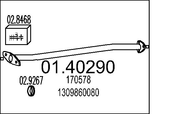 Tubo gas scarico - 01.40290 MTS