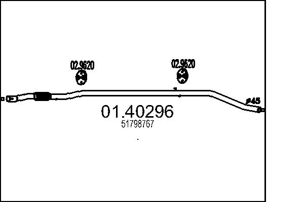 Tubo gas scarico - 01.40296 MTS