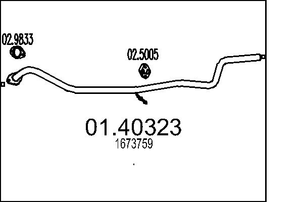 Tubo gas scarico - 01.40323 MTS