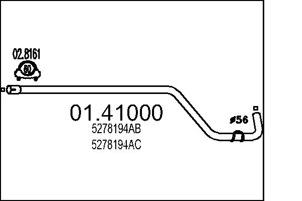 Tubo gas scarico - 01.41000 MTS