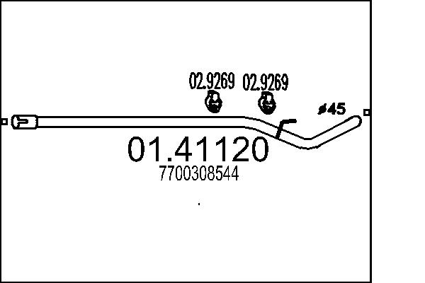 Tubo gas scarico - 01.41120 MTS