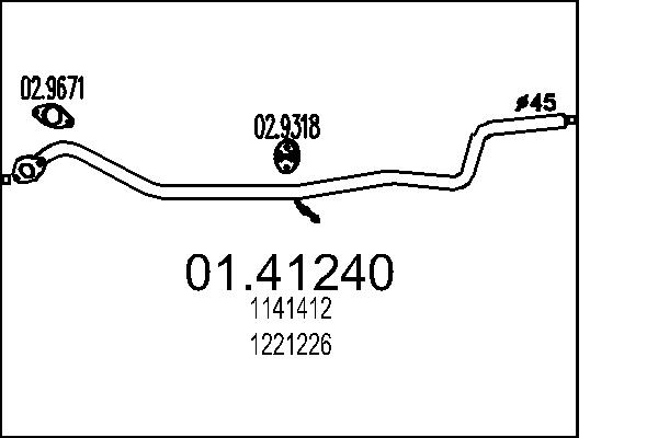 Exhaust Pipe - 01.41240 MTS