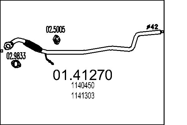 Tubo gas scarico - 01.41270 MTS