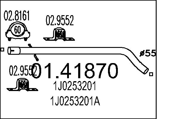 Tubo gas scarico - 01.41870 MTS