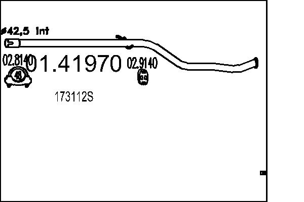 Tubo gas scarico - 01.41970 MTS