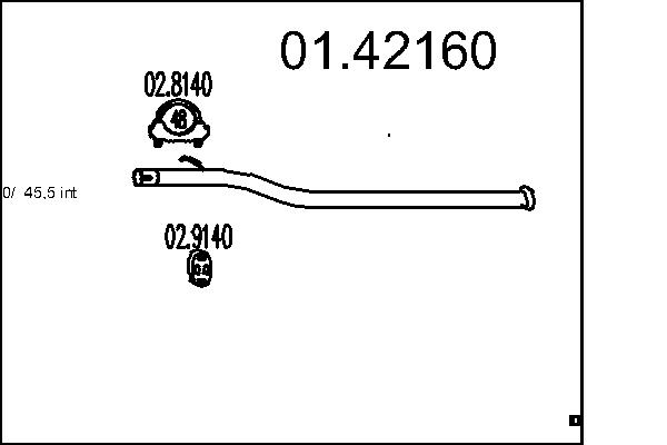 Tubo gas scarico - 01.42160 MTS