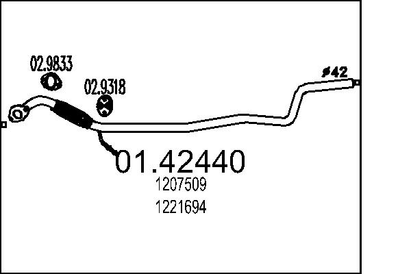 Exhaust Pipe - 01.42440 MTS